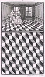 Innenraum, Illustration aus Various Kinds of Floor Decoration von John Carwitham, 1739