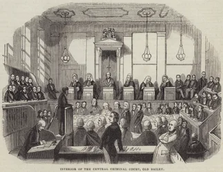 Innenansicht des Central Criminal Court, Old Bailey (Stich)