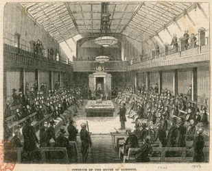 Innenansicht des House of Commons, Westminster, London