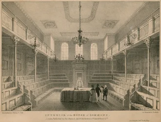 Innenansicht des House of Commons, Westminster, London