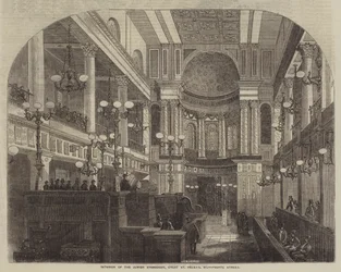 Innenraum der jüdischen Synagoge, Great St Helen