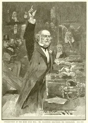 Einführung des Home Rule Bill: Mr. Gladstone hält seine Schlussrede