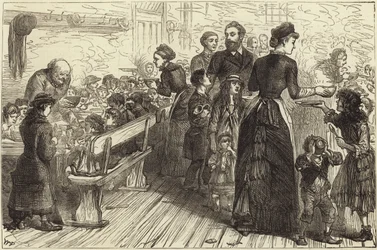 Irish Stew für die Armen in der Conder Street Mission Hall