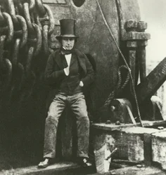 Isambard Kingdom Brunel, Ingenieur, während des Baus der Great Eastern (Gravur)