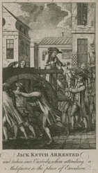 Jack Ketch verhaftet und in Gewahrsam genommen (Gravur)