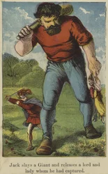 Jack tötet einen Riesen und befreit einen Lord und eine Lady, die er gefangen hatte