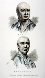 James Figg und Jack Broughton, aus einem Druck veröffentlicht 1812