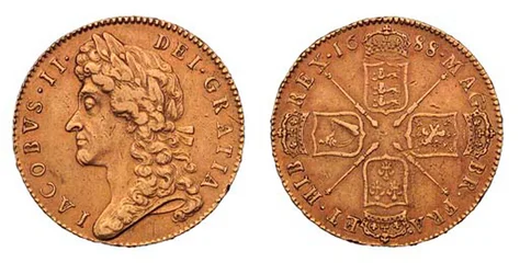 James II Fünf-Guineen-Münze, 1688