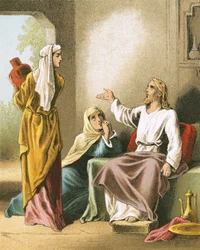 Jesus im Haus von Martha und Maria