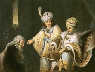 Joseph bringt seinen Vater Jakob zu Pharao