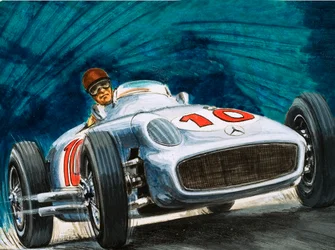 Juan Manuel Fangio fährt einen Mercedes-Benz