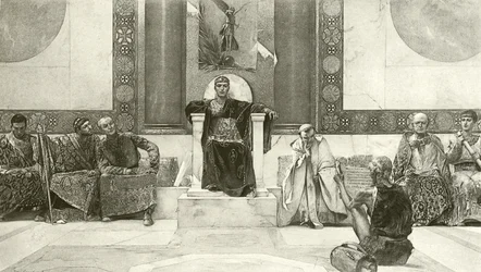 Justinian und sein Rat (Gravur)