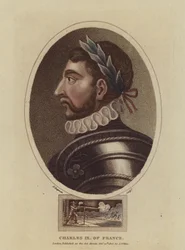 König Karl IX. von Frankreich (farbige Gravur)