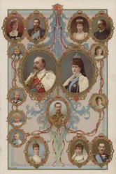 König Edward VII., Königin Alexandra und ihre Kinder und Enkelkinder