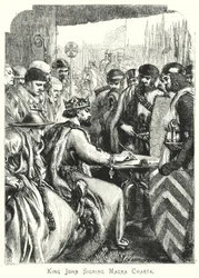 König Johann unterzeichnet die Magna Charta