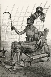 König Munza in voller Montur, aus 