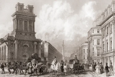 King William Street und St Mary Woolnoth, London, England