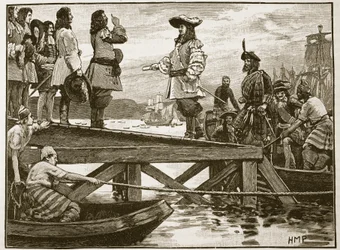 Landung von Marschall Schomberg in Carrickfergus, Illustration aus Cassells Illustrierter Geschichte Englands