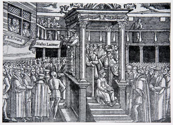 Latimer predigt vor Edward VI, Illustration aus The History of the Nation