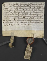 Lateinische Urkunde mit hebräischem Verzichtserklärung, von Jacob ben Aaron