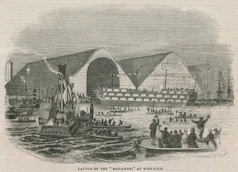 Stapellauf der Boscawen in Woolwich