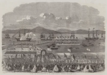 Grundsteinlegung des Albert-Hafens in Greenock
