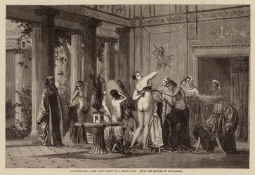 Le mamillare, das Bad einer römischen Dame (Gravur)