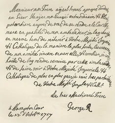 Brief von Georg I. an Karl VI., 1717, veröffentlicht in 