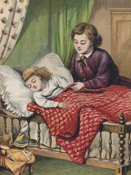 Kleines Mädchen geht schlafen