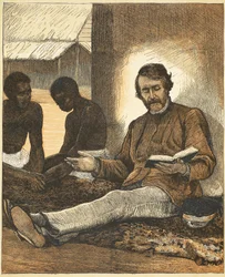 Livingstone, Illustration aus der Bildausgabe des Lebens und der Entdeckungen von David Livingstone von J. Ewing Richie, veröffentlicht von A. Fullarton & Co., 1876