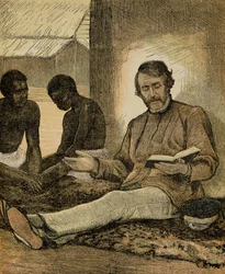 Livingstone liest die Bibel