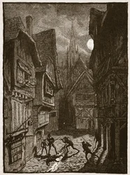 Lord Grey und seine Anhänger greifen den Earl of Southampton an, Illustration aus Cassells Illustrierter Geschichte Englands