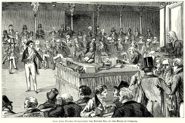 Lord John Russell stellt das Reformgesetz im Unterhaus vor