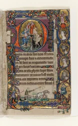 MS 1-2005, fol. 77r: David und der Narr, historiierte Initiale aus dem Macclesfield Psalter, Use of Sarum, Ostanglien, um 1330