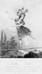 Madame Saqui, die berühmte Seiltänzerin in den Vauxhall Gardens, London