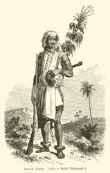 Malaiischer Häuptling, nach einer niederländischen Fotografie