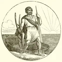 Mann in einem Korakel