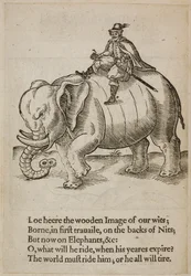 Mann reitet auf einem Elefanten, Illustration aus 