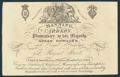 Manning, ehemals Carnery, Federhändler, Visitenkarte