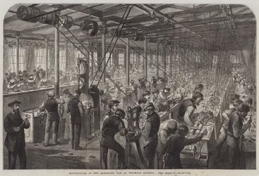 Herstellung der Armstrong-Kanone im Woolwich Arsenal, der Bienenstock