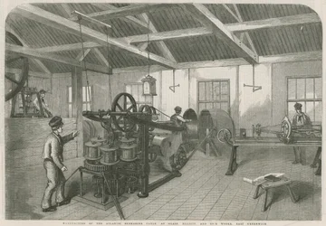 Herstellung des atlantischen Unterseekabels in den Werken von Glass Elliott und Co., East Greenwich