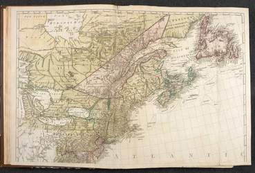 Karte von Nordamerika, Detail der Ostküste der USA und Kanada, aus 