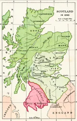 Karte von Schottland im Jahr 1290, aus 