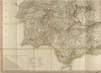 Karte von Spanien, die angeblich vom Herzog von Wellington verwendet wurde