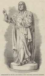 Marmorstatue des Reverend John Wesley im Theologischen Institut, Richmond (Gravur)