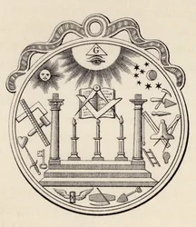 Freimaurersiegel, aus „The History of Freemasonry, Band III“, veröffentlicht von Thomas C. Jack, London, 1883