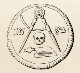 Freimaurersiegel der Zimmerleute von Maastricht, datiert 1682, aus 