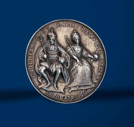 Medaille zur Krönungsfeier von Wilhelm und Maria in Amsterdam, 1869 (Silber) (Vorderseite)