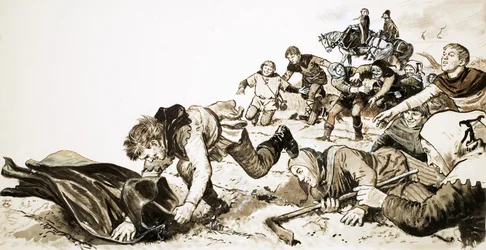 Männer von Haxey jagen die seidene Kapuze von Lady de Mowbray