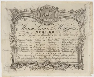 Händler, Mason Lucas und Higgons, Visitenkarte